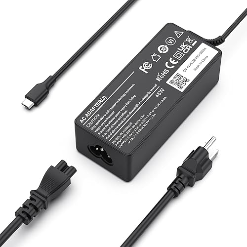 Cargador USB-C Chromebook de 45 W compatible con laptop HP Chromebook Dell Latitude/XPS Acer Asus Lenovo Samsung; adaptador de corriente universal