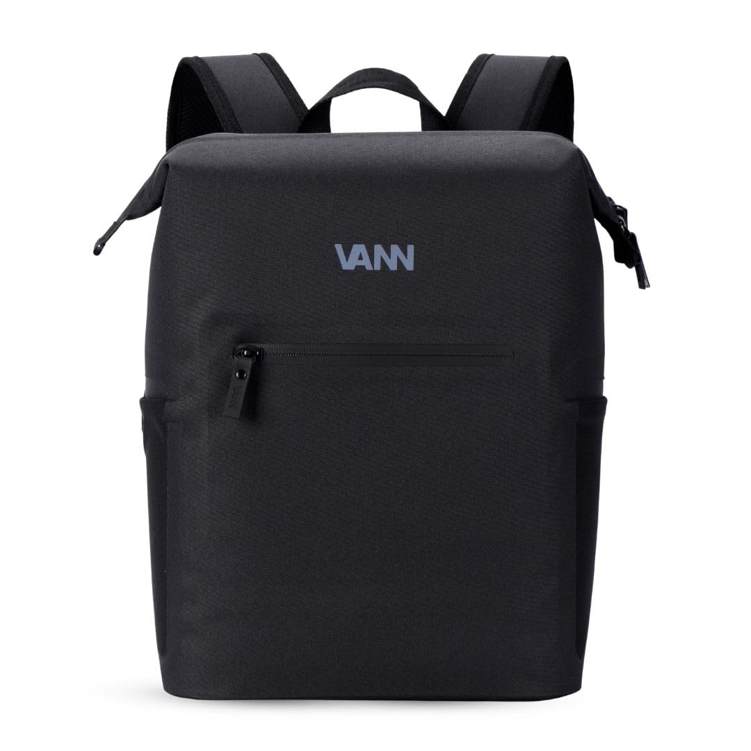 VANN Kühlrucksack 12L - Kühltasche [Isoliert, 16h kalt] | Kühlrucksack - Ideal für Arbeit, Camping und Strand - Wasserdichter & kratzfester Einkaufsrucksack - Schwarz