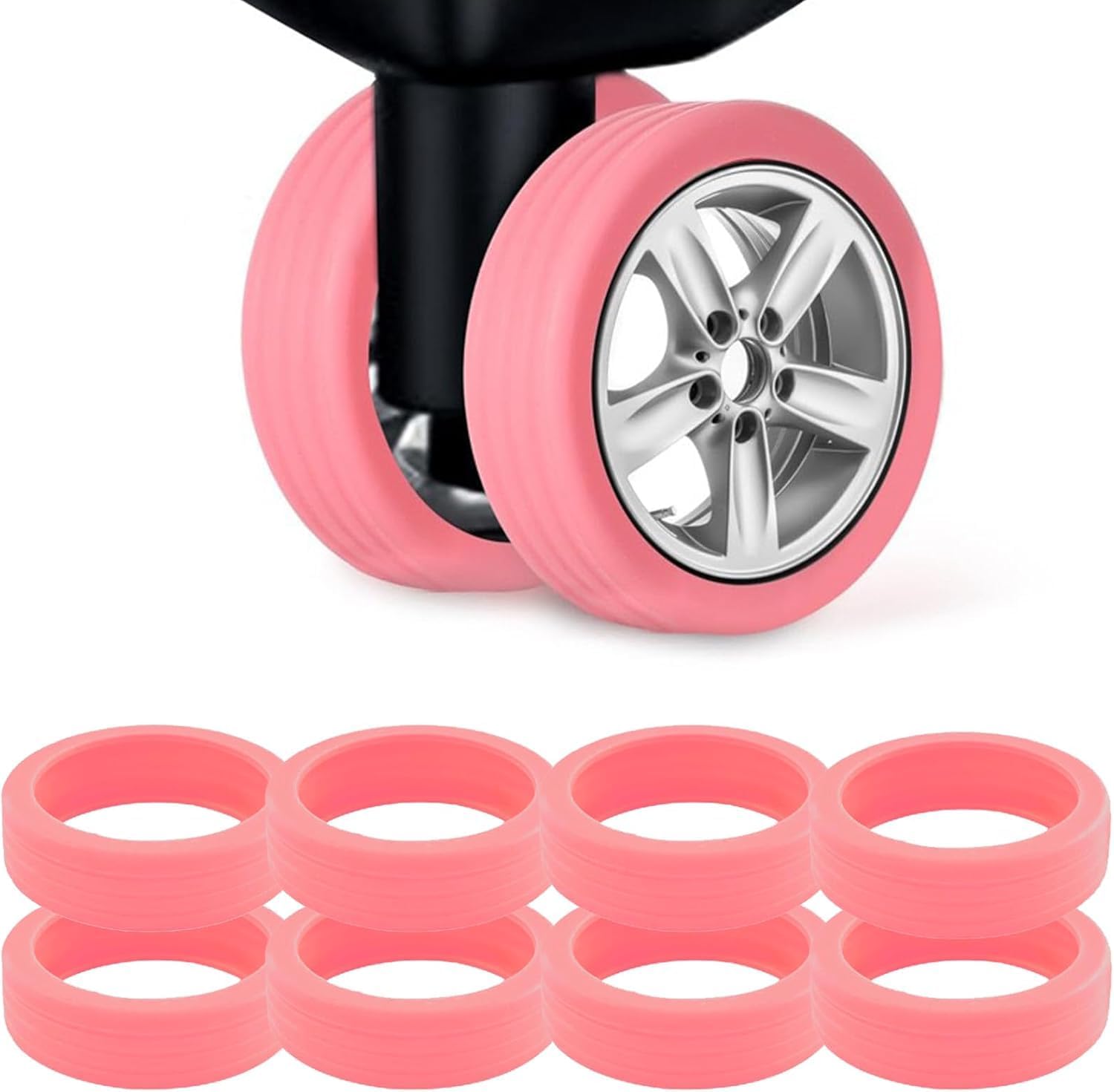 taksh enterprise Silicone Luggage Wheel Protectors – Universal Anti-Scratch, Noise-Reducing Covers for Suitcase Spinner Wheels | Weatherproof, Durable Travel Bag Accessories (Multicolor 8 Pcs)-picture-23