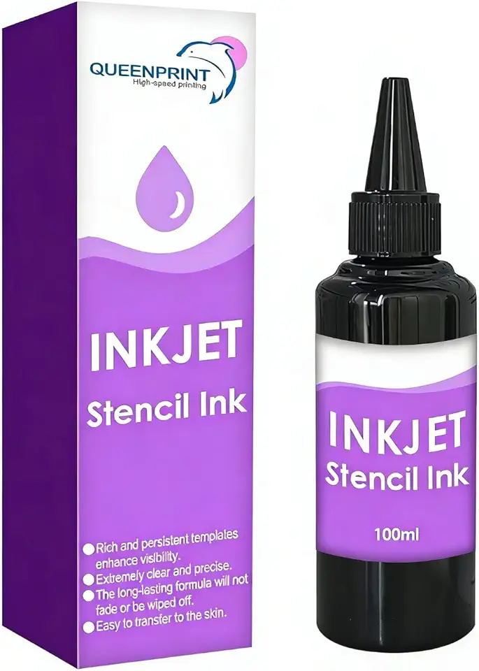 Refil de tinta de estêncil de tatuagem para impressora a jato de tinta EcoTank, tinta de estêncil de tatuagem à prova de manchas de 100 ml, tinta de modelo de tatuagem profissional para transferências