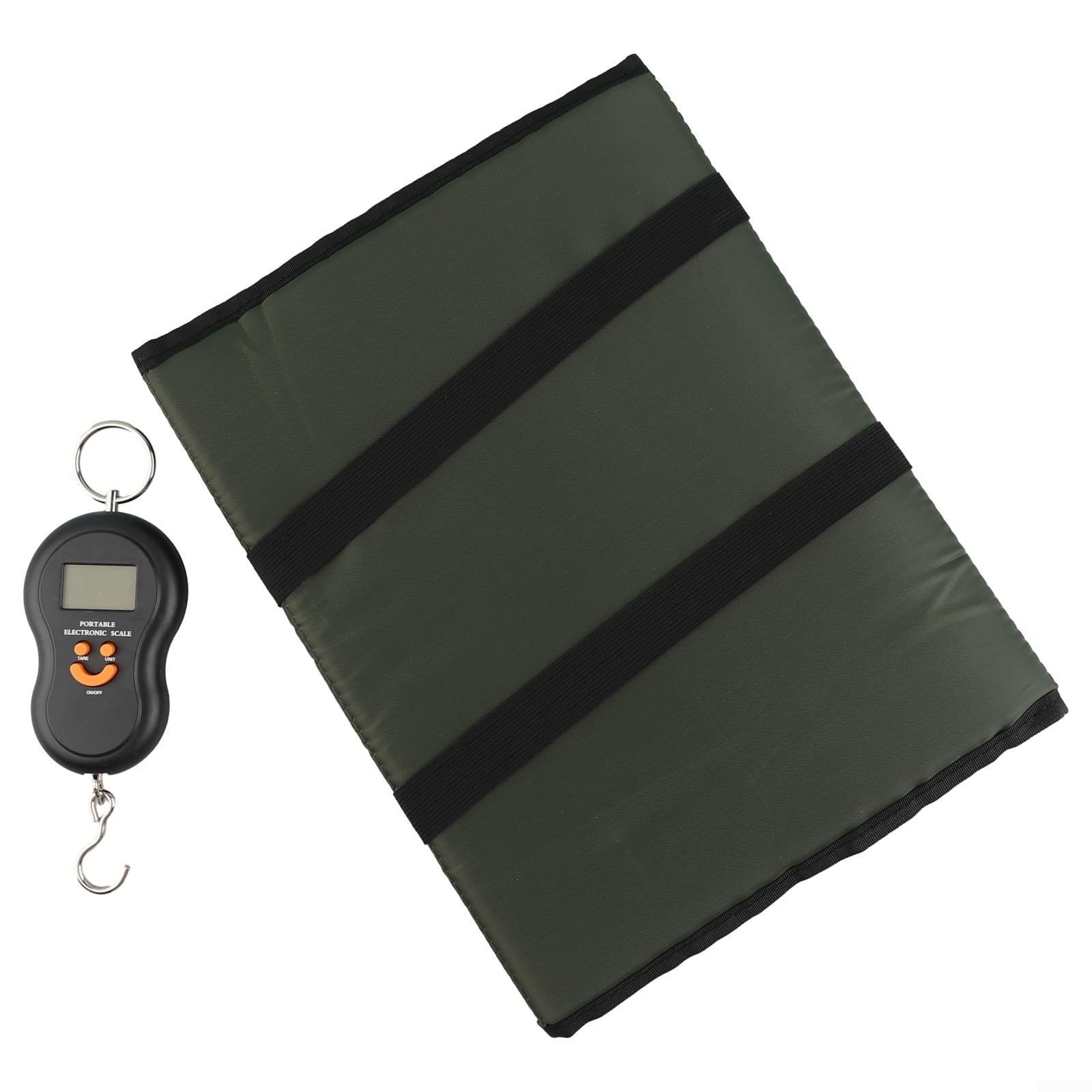 Tapis d'atterrissage pliable pour la pêche à la carpe avec balance numérique, kit de protection léger pour pêcheurs à la ligne (noir)