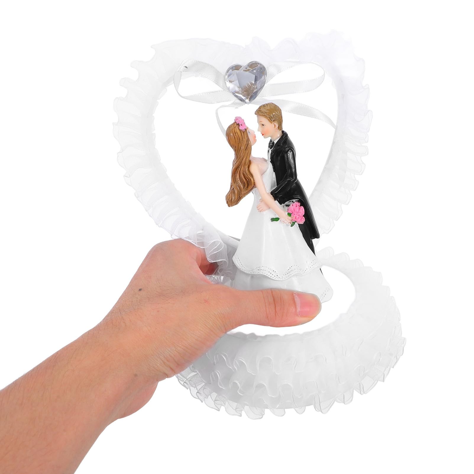 2St Hochzeitsdekorationen hochzeitsschmuck hochzeitsfiguren Hochzeitsgeschenkidee Brautkuchendeckel Braut und Bräutigam-Statue Ornament tischhochzeitsdeko Liebhaber Figur Harz Weiß MAGICLULU