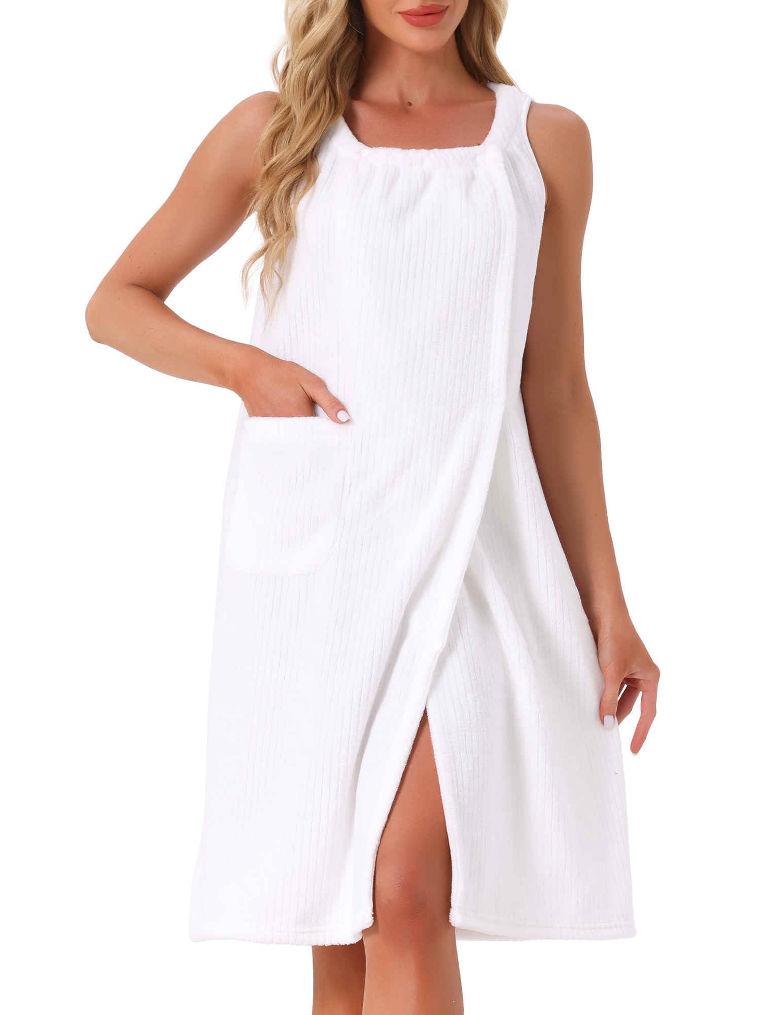 cheibear Womens Shower Wrap Wearable Towels Cover Up Bathrobe Around Towel Straps Spa Body Robe Guess Beach Snaps