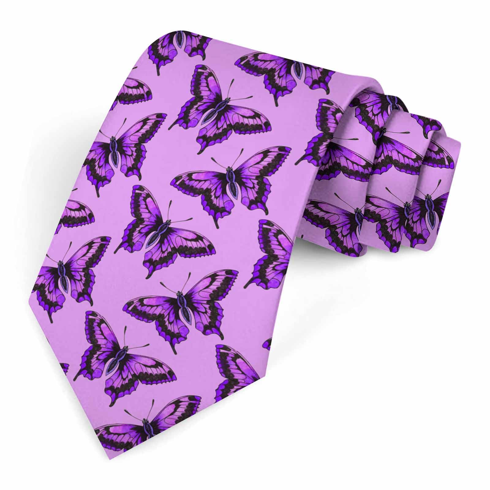 Muntayson Unisex Butterflies Men's Ties Men Novelty Neckties Fashion Neck Tie For Women