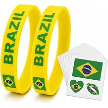 Soccer Fan Gear Set, 2 Silicone Wristbands &amp; 10 Waterproof Flag Temporary Tattoos, Soccer Accessories for Game Day, Watch Party, Sports Fans
