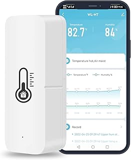 WiFi Temperature and Humidity Sensor,Tuya Smart Hygrometer Thermometer,Compatible with Alexa,App Notification Alert,Temperature Humidity Remote Monitor for Home House Greenhouse¡­