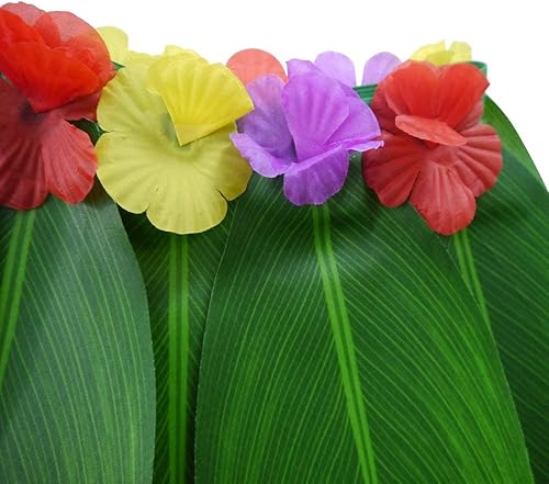 Miniatura 5 de Falda de hoja de Ti Leaf hawaiana, falda de hierba hula con flores Leis para mujeres, niñas, hombres, trajes de fiesta Luau