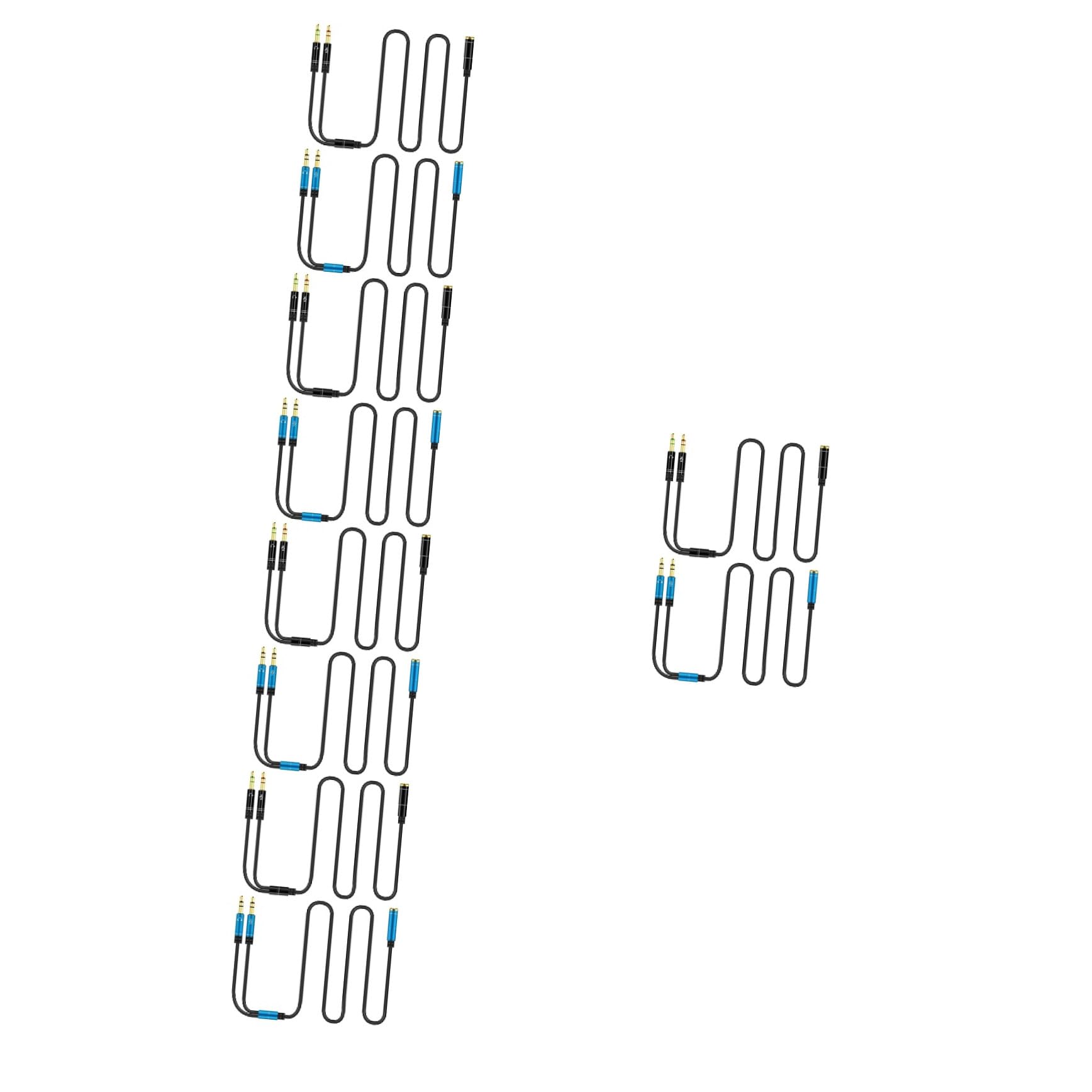 ABOOFAN 5 Sets Mikrofon-Audio-y-splitterkabel Für Geräte Mit Löchern Kopfhörer-Splitter Audioverbindung Weich Flexibel Hohe Leistung 2 Stück X 5