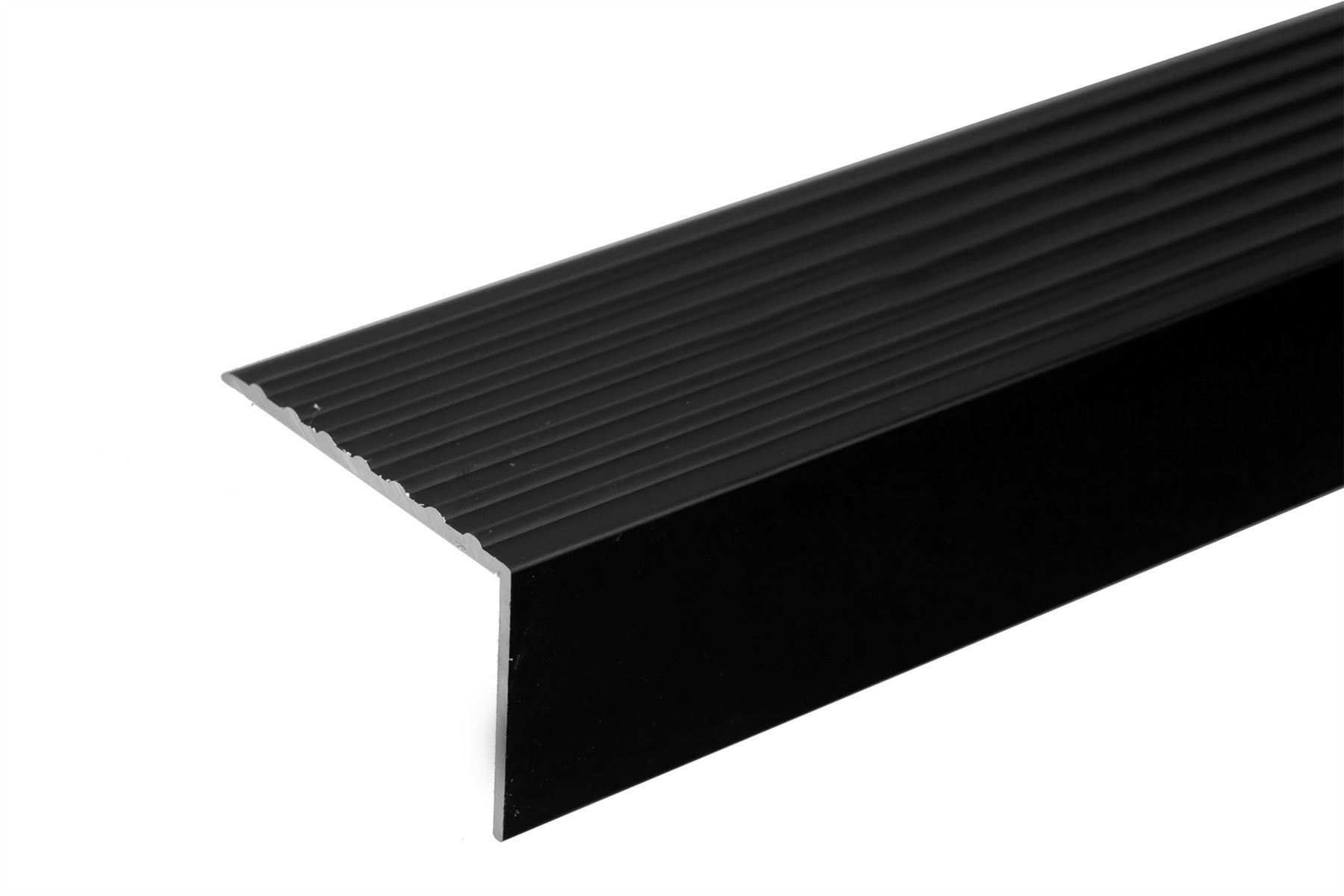 IANPAV Screw ANODISED Aluminium Anti Non Slip Stair Edge Nosing Trim 900mm x 65mm x 42mm A32, Black