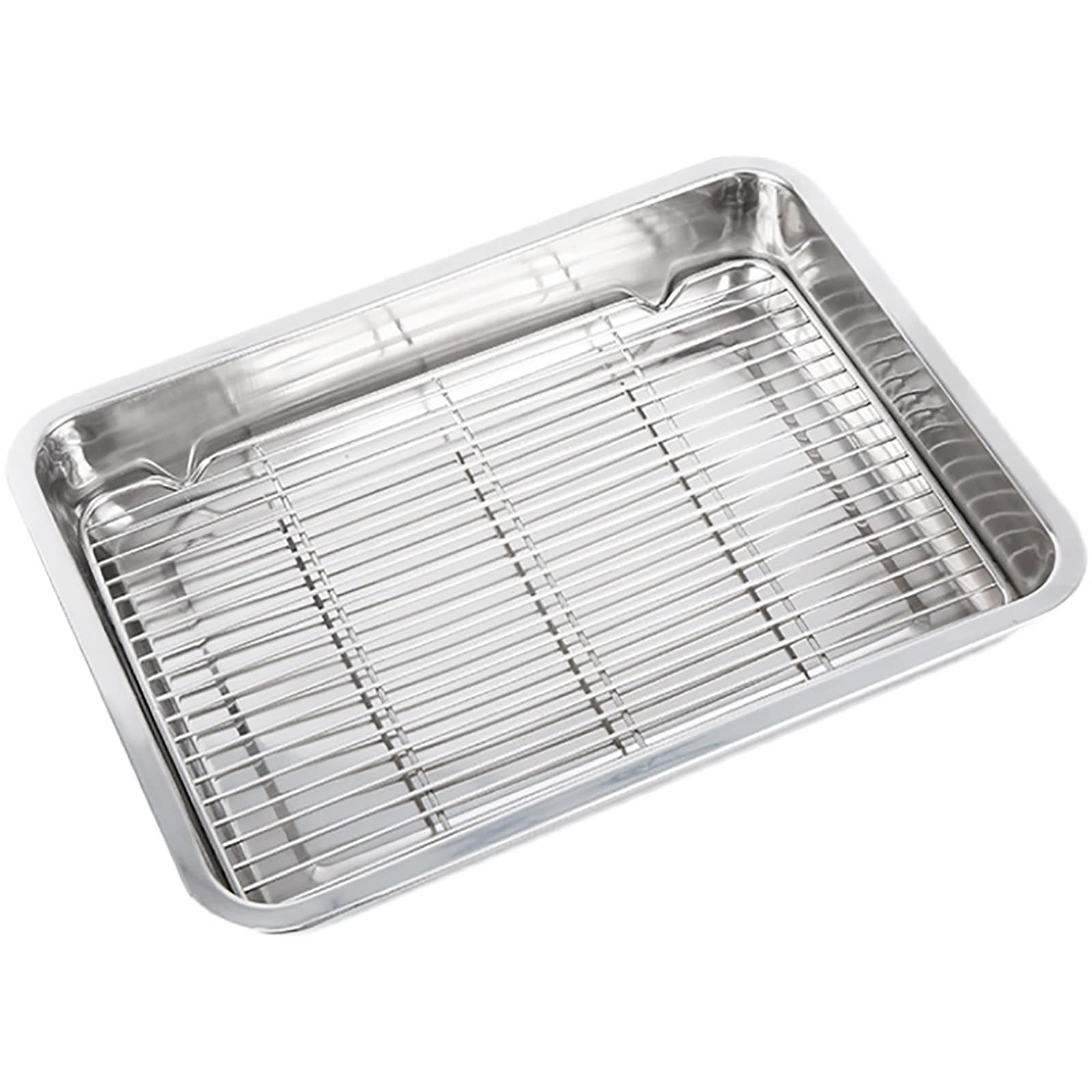 Bandeja para Hornear Rectangular Bandeja para Hornear de Acero Inoxidable, con Rejilla de Enfriamiento Extraíble, Saludable, Fácil de Limpiar (Size : 50x35x4.8cm)