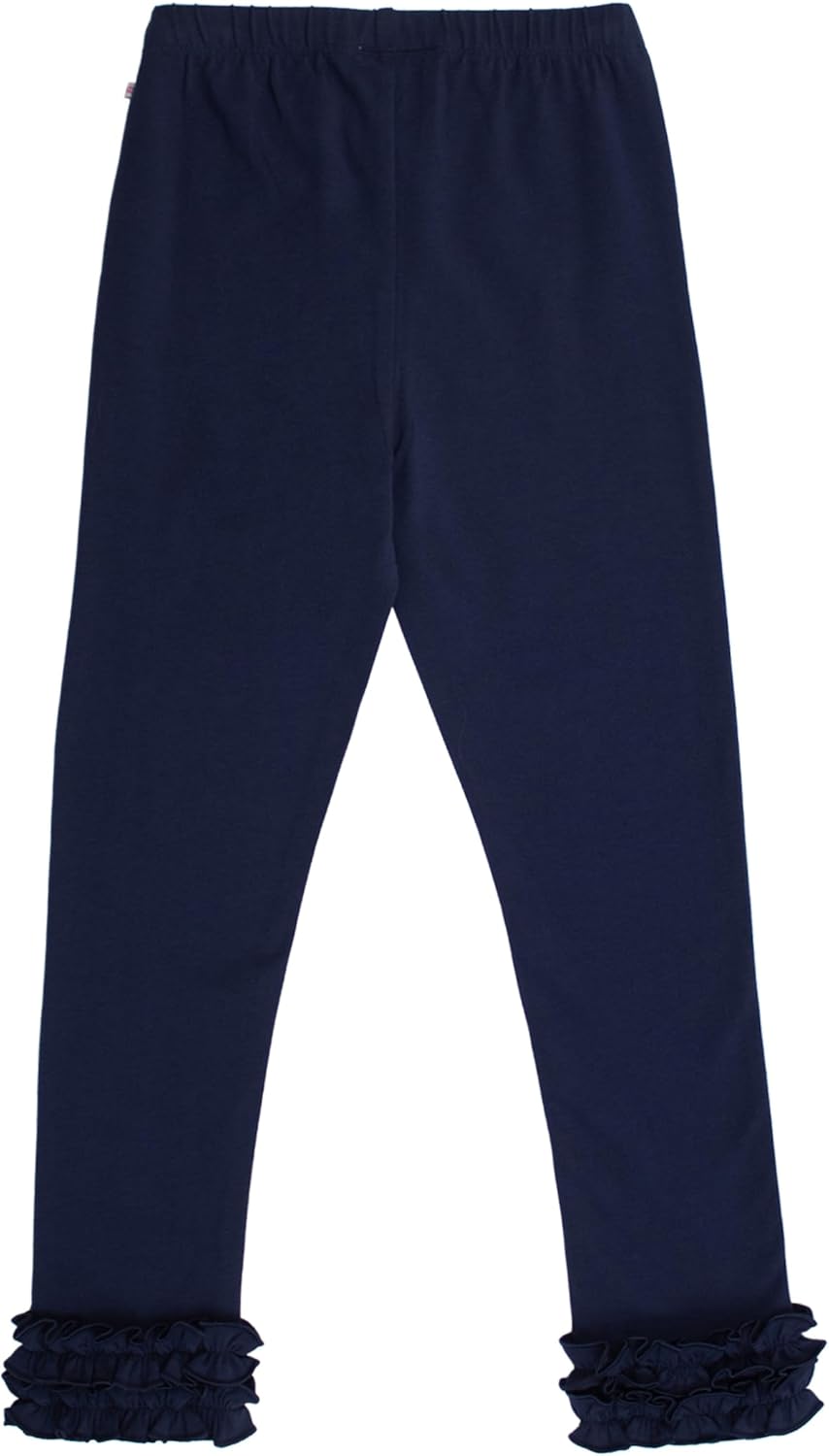 RuffleButts® Baby/Toddler Girls Soft Knit Ankle Length Ruffle Leggings - Image 4