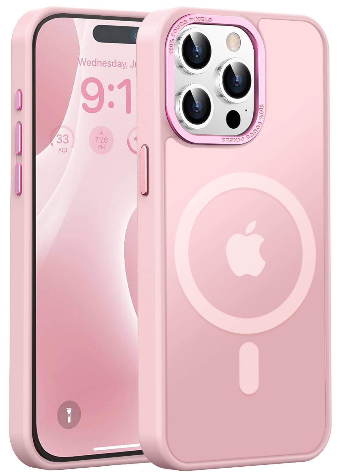 TISOOG Upgraded Magnetic for iPhone 15 Pro Case [Compatible with Magsafe] [Mil-Grade Protection], Slim & Tough, Pocket-Friendly, Translucent Phone