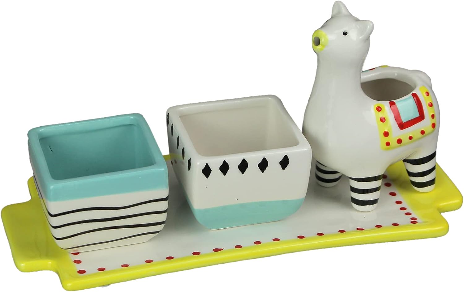 Transpac Set Mini Plant Keepers Small Succulent Cacti Container Air Decorative Plants (Llama)