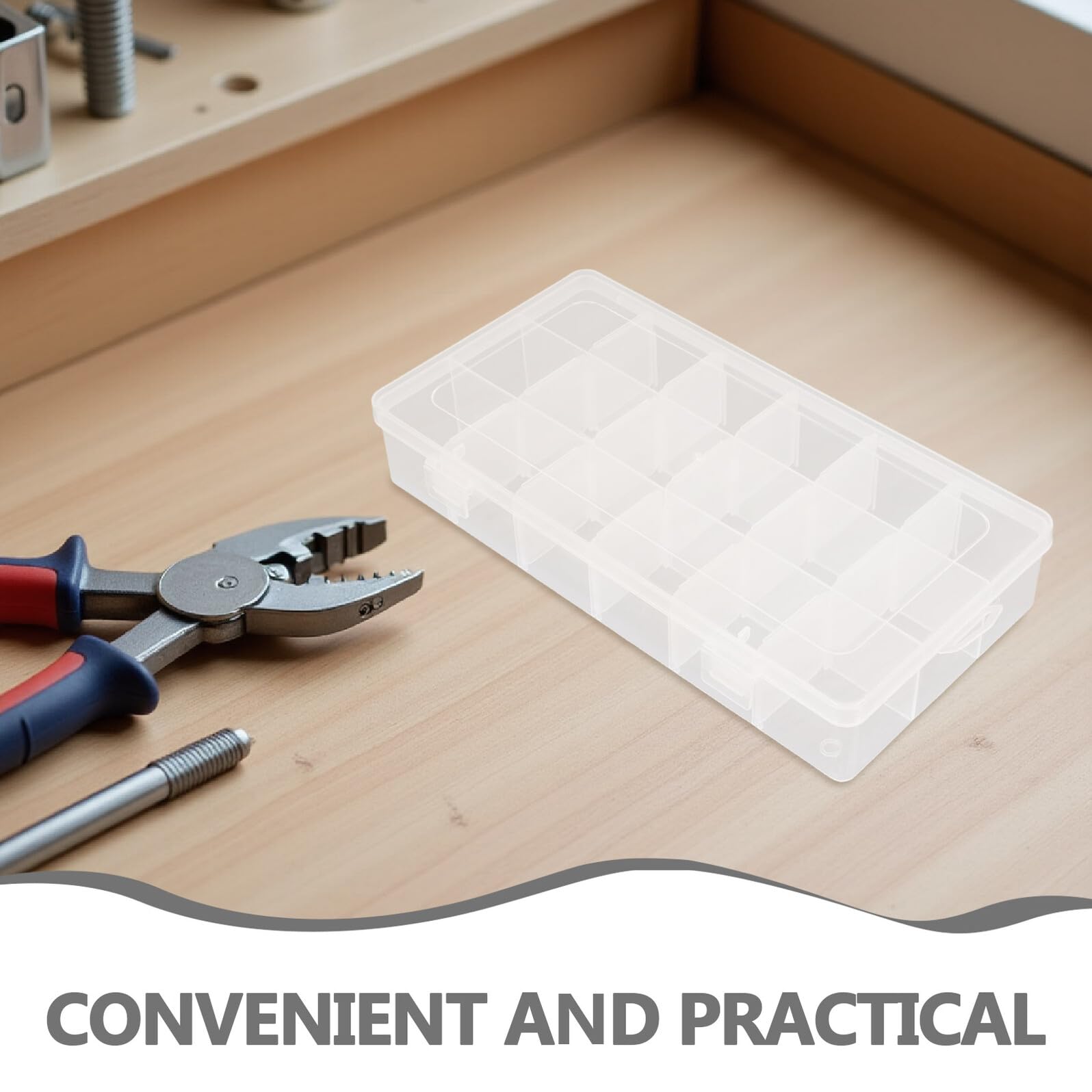 Scatola Organizer in Plastica con 18 Scomparti Removibili 6 Pezzi