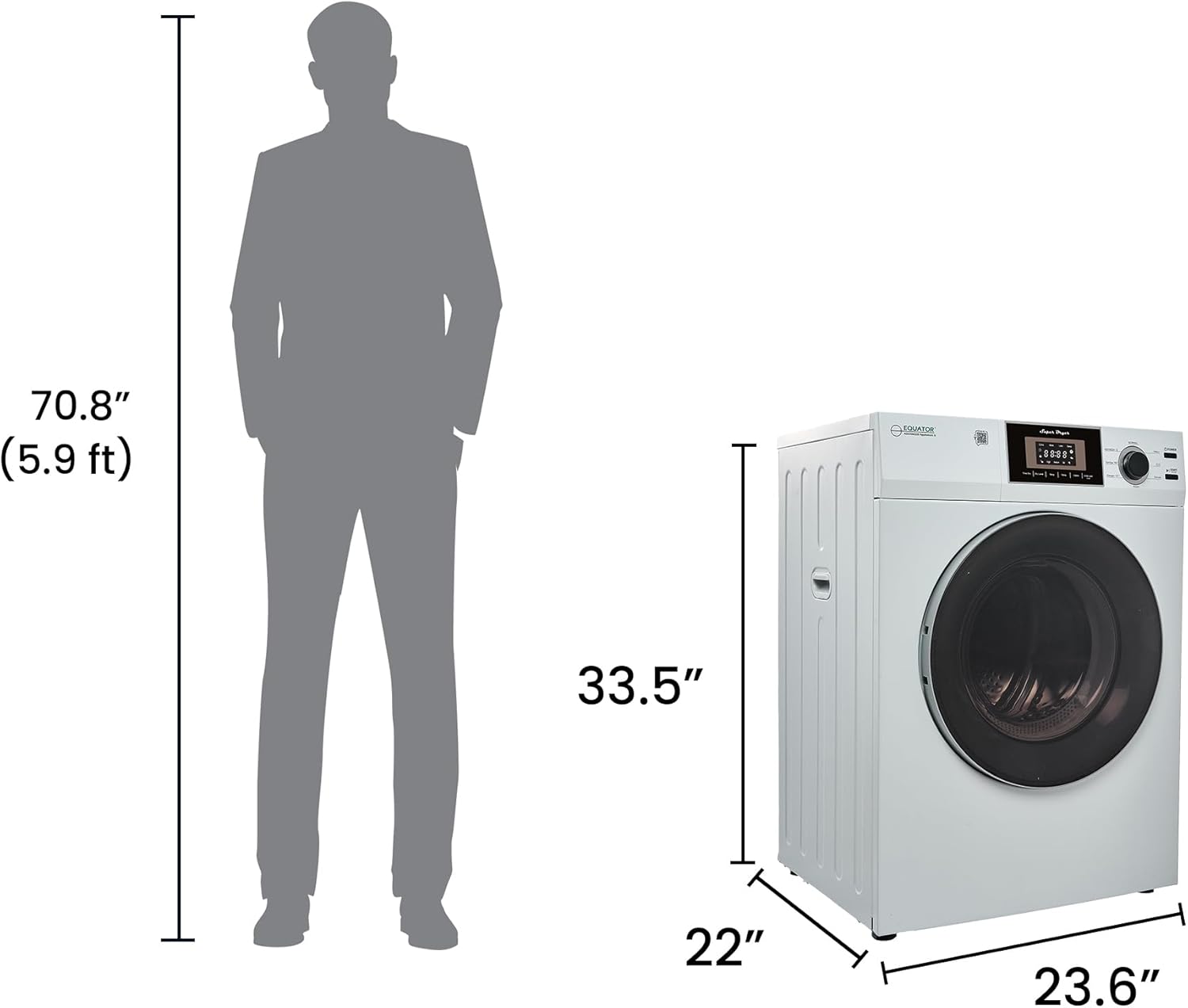 Equator Premium Compact 24" Vented Dryer 3.1 cu.ft SENSOR Shoes 110V/1500W