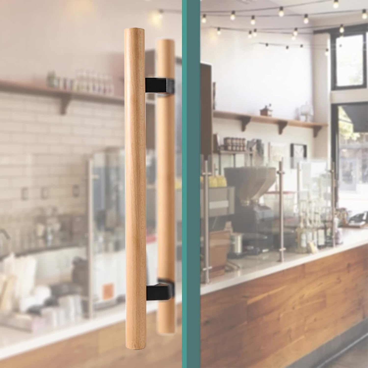 Door Pull Double Sided Pull Door Handles,H Shape Door Push Bar with Install Fitting,16inch/24inch/32inch/40inch/47inch/59inch Long Round Gate Handle (Size : 40cm/16inch,Style : Sty