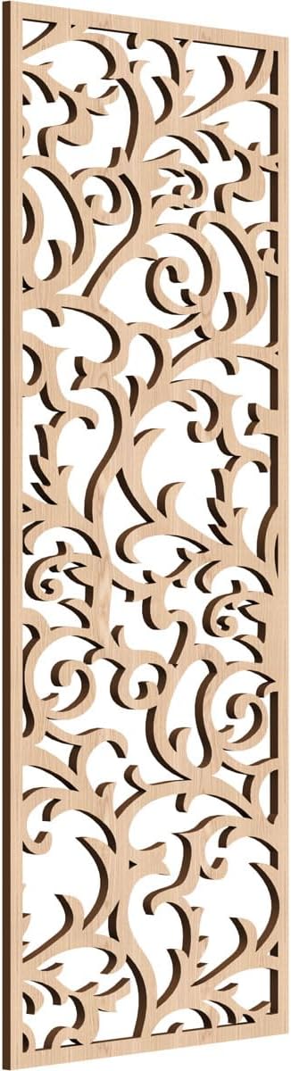 13 3/8"W x 34 3/8"H x 1/4"T Lennon Decorative Fretwork Wood Wall Panels, Red Oak