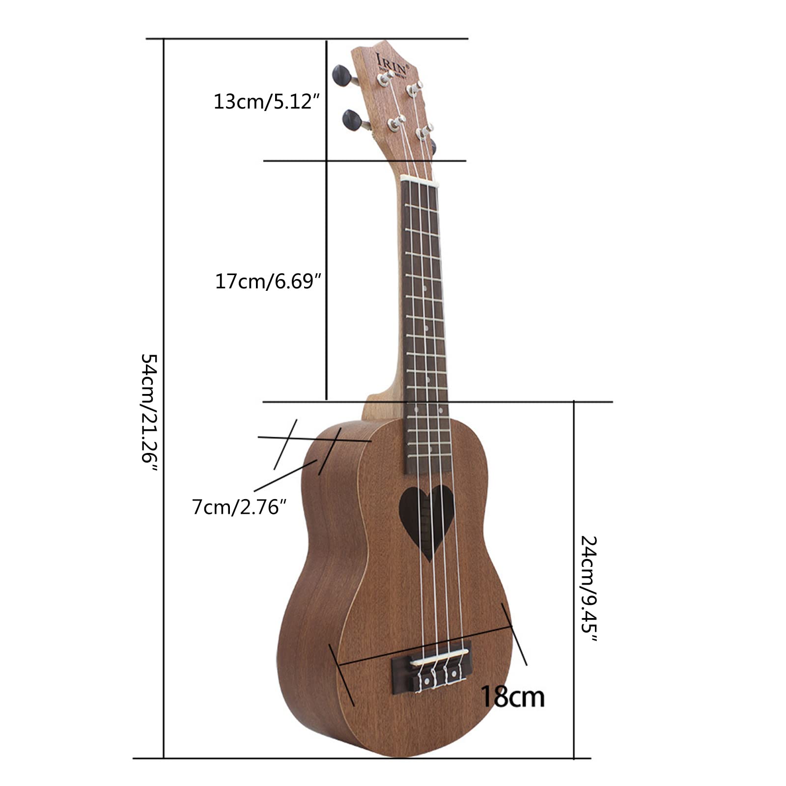 Ukulélé de concert - Petit ukulélé hawaïen - En bois brillant - Pour débutants - Ukulélés à 4 cordes