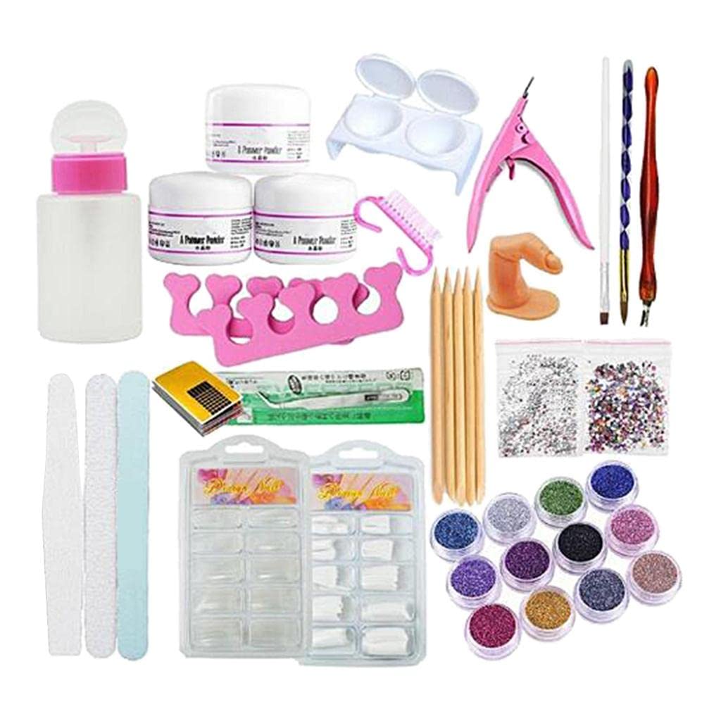 DIY Nail Art Accessories Crystal Powder Pen Kits Beauty Set Nail Care Tool with Glitter Sticker Manicure Set for Professional Home Use