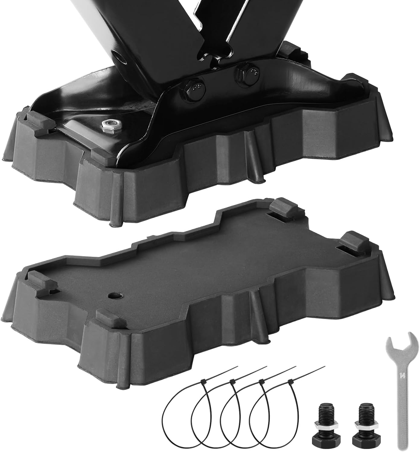 Kohree 2 Pack RV Stabilizer Jack Pads, Heavy Duty Rubber Scissor Jack Foot Plate Pads, RV Leveling Blocks for Trailer & 5th Wheels, Fits Foot Base 8.75"-9.5" x 5.5"