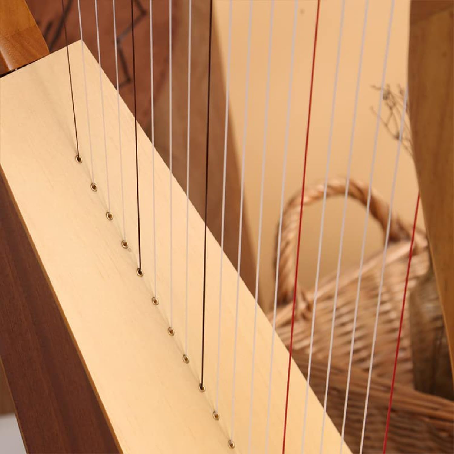Arpa irlandesa celta, arpa de palanca de caoba de 19 cuerdas con llave de afinación y bolsa de concierto negra, arpa de lira estilo irlandés celta para adultos y niños principiantes