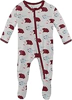 Vista 41 de KicKee Baby & Toddler - Pijama de viscosa ultrasuave de bambú con patas abatibles y puños