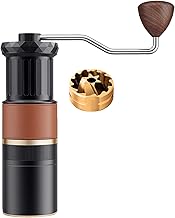 AXOINLEXER Moedor De Café Manual Moedores Manuais Moedor De Café Portátil De Aço Moedor de mão moedor de mão máquina de café pequeno moedor de grãos máquina manual 50 compartimentos internos,Black