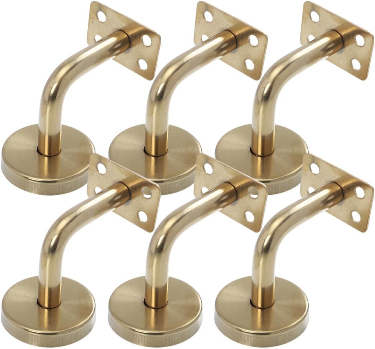 Toyvian Stair Handrails Support Brackets 6pcs Stainless Steel Heavy Duty Wall Mount Fire Corridor Indoor/Outdoor Use Easy Install