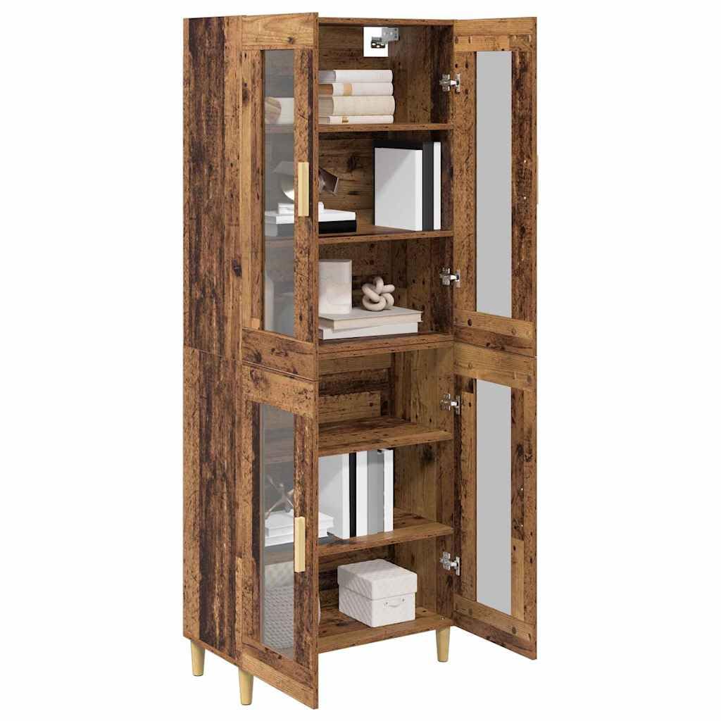 vidaXL Highboard Stare drewno 69,5 x 34 x 180 cm Drewno inżynieryjne