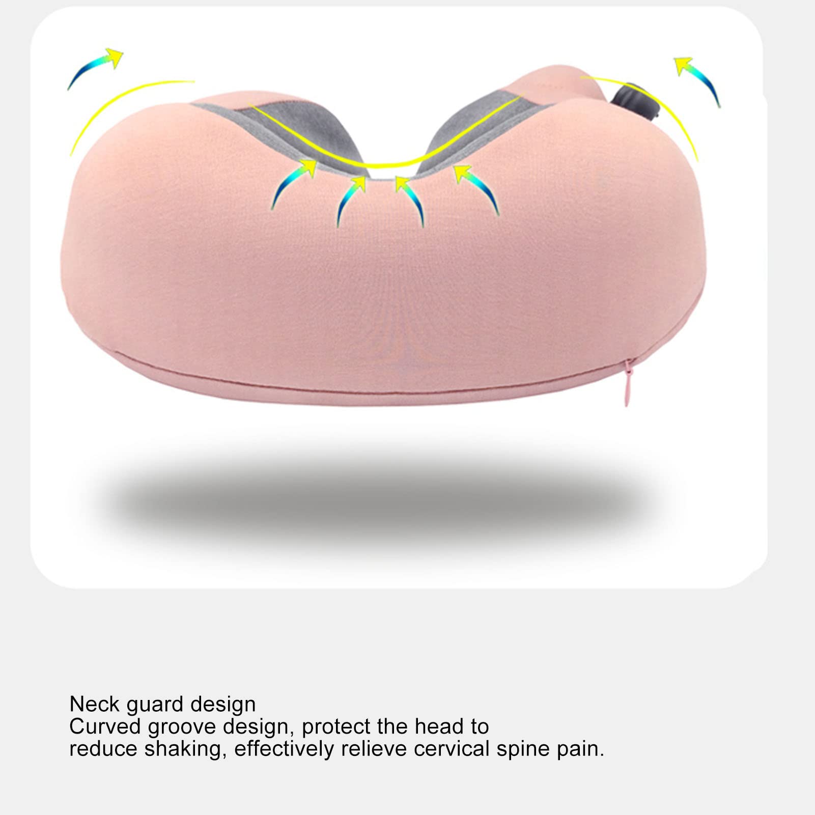 KANASI Cuscino da viaggio gonfiabile per il collo, design a forma di U pressogonfiabile con custodia per il comfort del sonno dell'auto in aereo