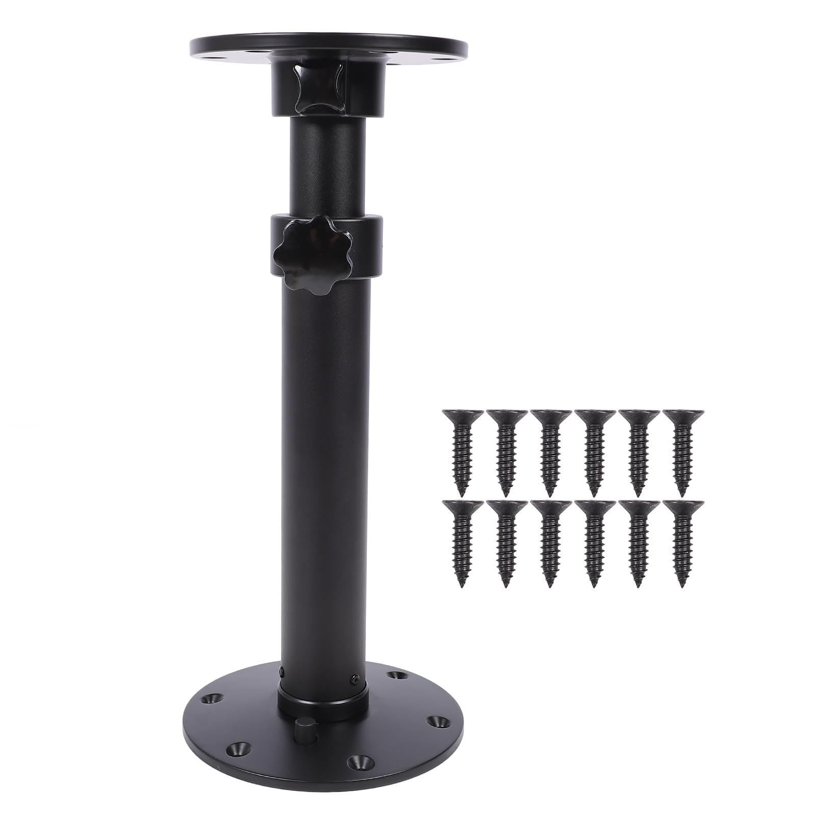 BONKZEBU Adjustable Aluminum Alloy RV Table Leg for Boat Yacht Deck, Black Matte Removable Table Base Mount for RV Campervan, 18.11-27.76in Height Extension for Marine Adjustable Pedestal