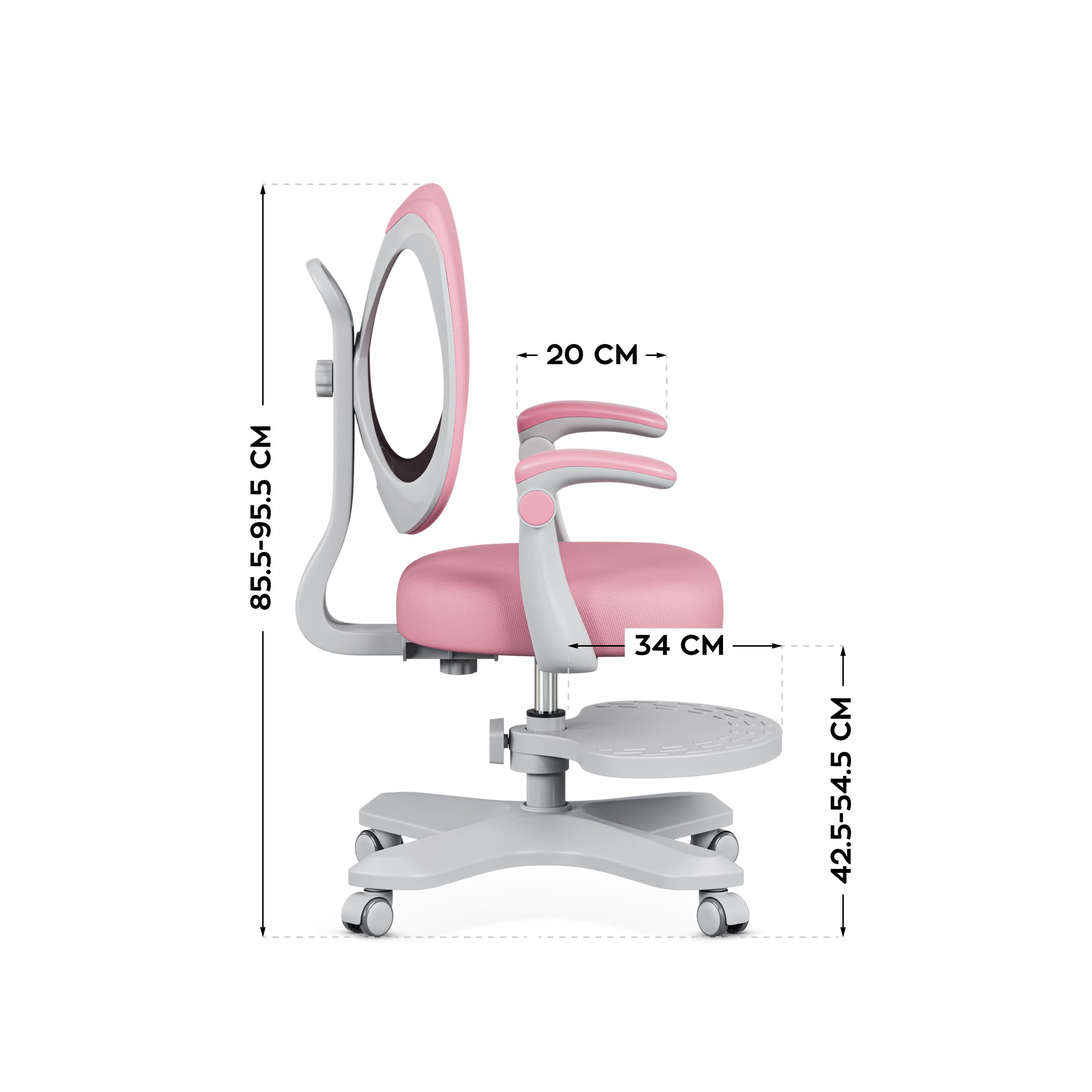 MARK ADLER Junior 4.6 ergonomiczne krzesło dziecięce, krzesło biurowe, krzesło obrotowe, regulacja wysokości, oparcie regulowane | obrót o 360° | podłokietniki składane | kółka grawitacyjne | podnóżek