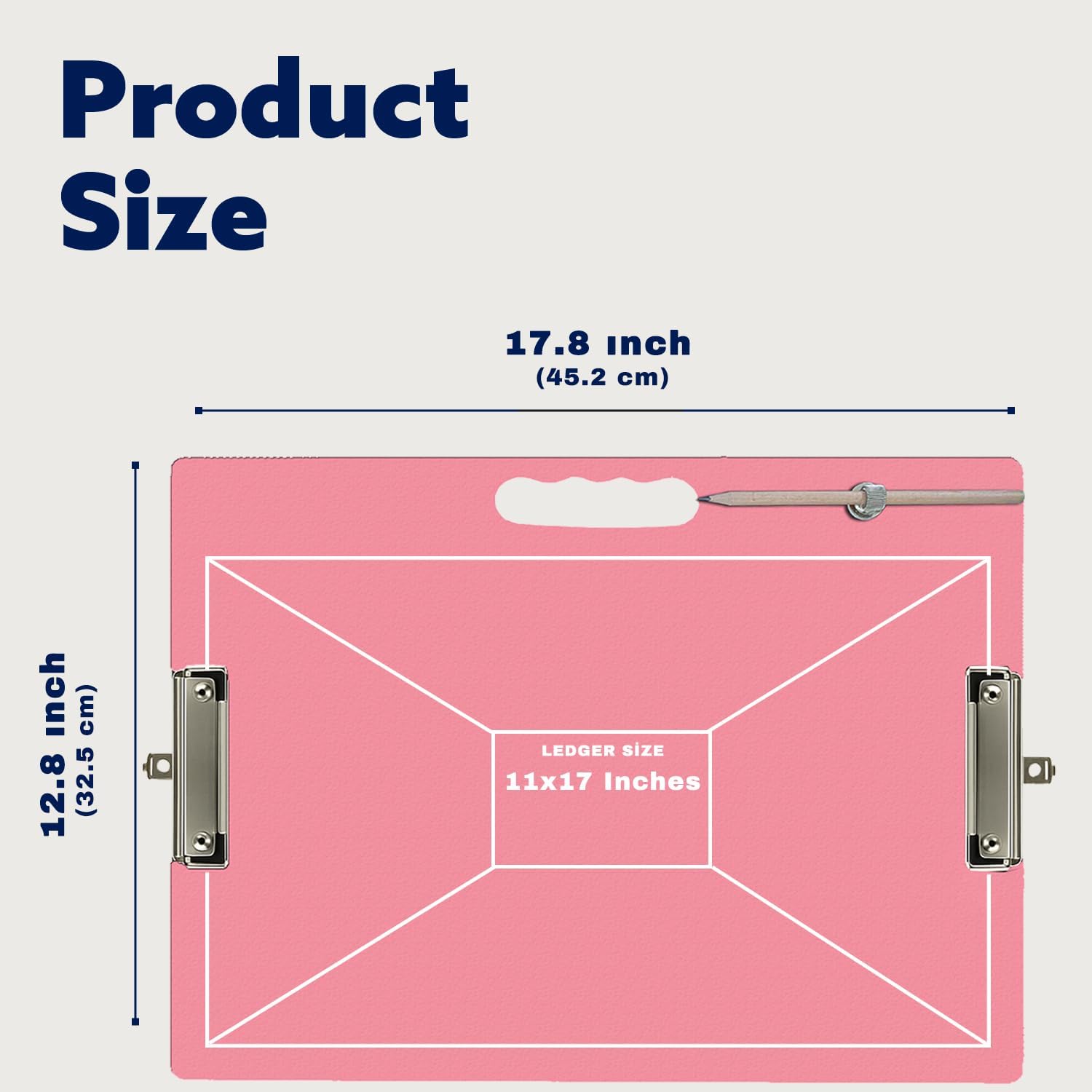 13x17 Clipboard – Professional Sketch & Drawing Board, Strong Metal Clip, Portable Art Portfolio for Artists, Students, Classroom & Studio (Pink)