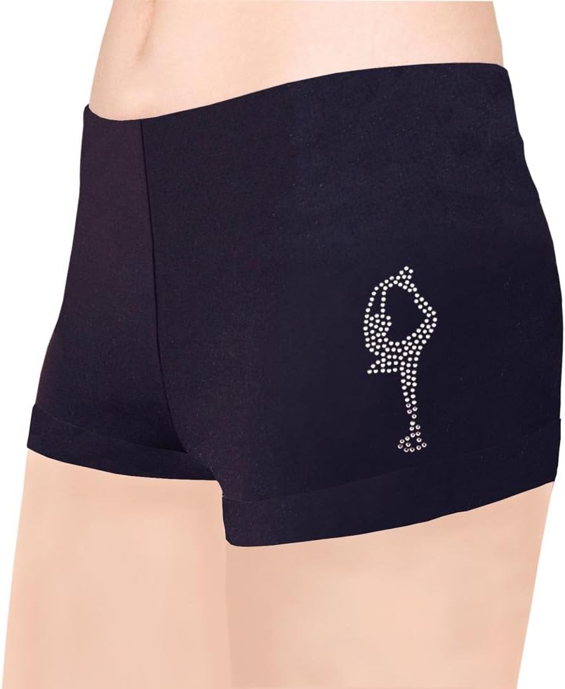 Figure Skating Booty Shorts with Rhinestones (R227, Child Medium)