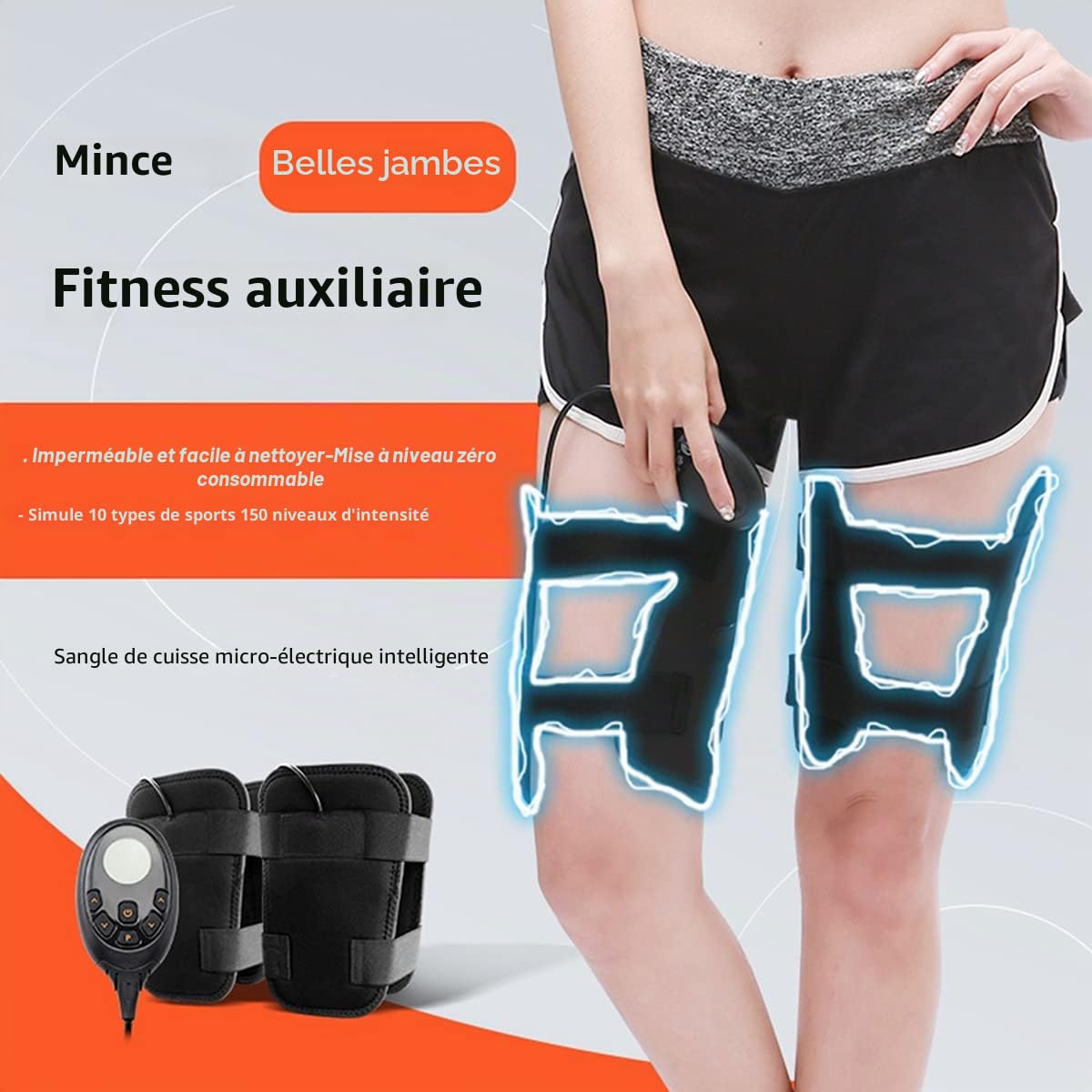 Mise ¨¤ Niveau EMS ¨¦Lectrique Stimulateur Musculaire Masseur Fitness TENS Anti Cellulite Jambes Ceintures Entra?Neur Minceur Cuisse
