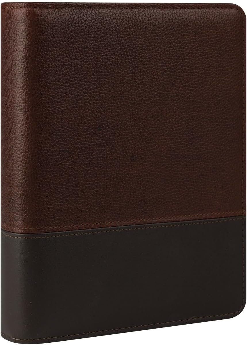 FranklinCovey - Logan Ring-Bound Binder for FranklinCovey Planners | Leather - Open Binder (Classic, Chocolate/Espresso)