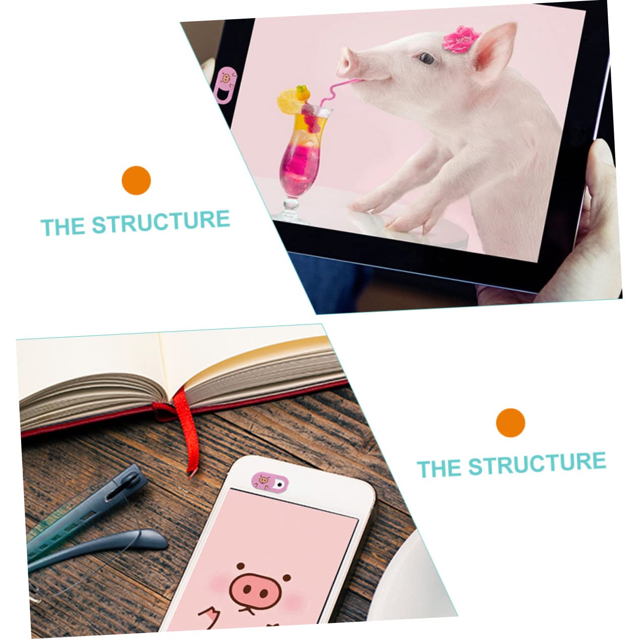 UKCOCO Cubierta Webcam Deslizante Rosa Ultra Delgada de Abs para Portátil y Móvil Protección de Privacidad Pack de 3 Unidades