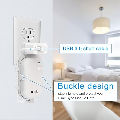 Miniatura 2 de Soporte de toma de pared para el núcleo del módulo Blink Sync - Soporte que ahorra espacio para cámaras de seguridad Blink para interiores y