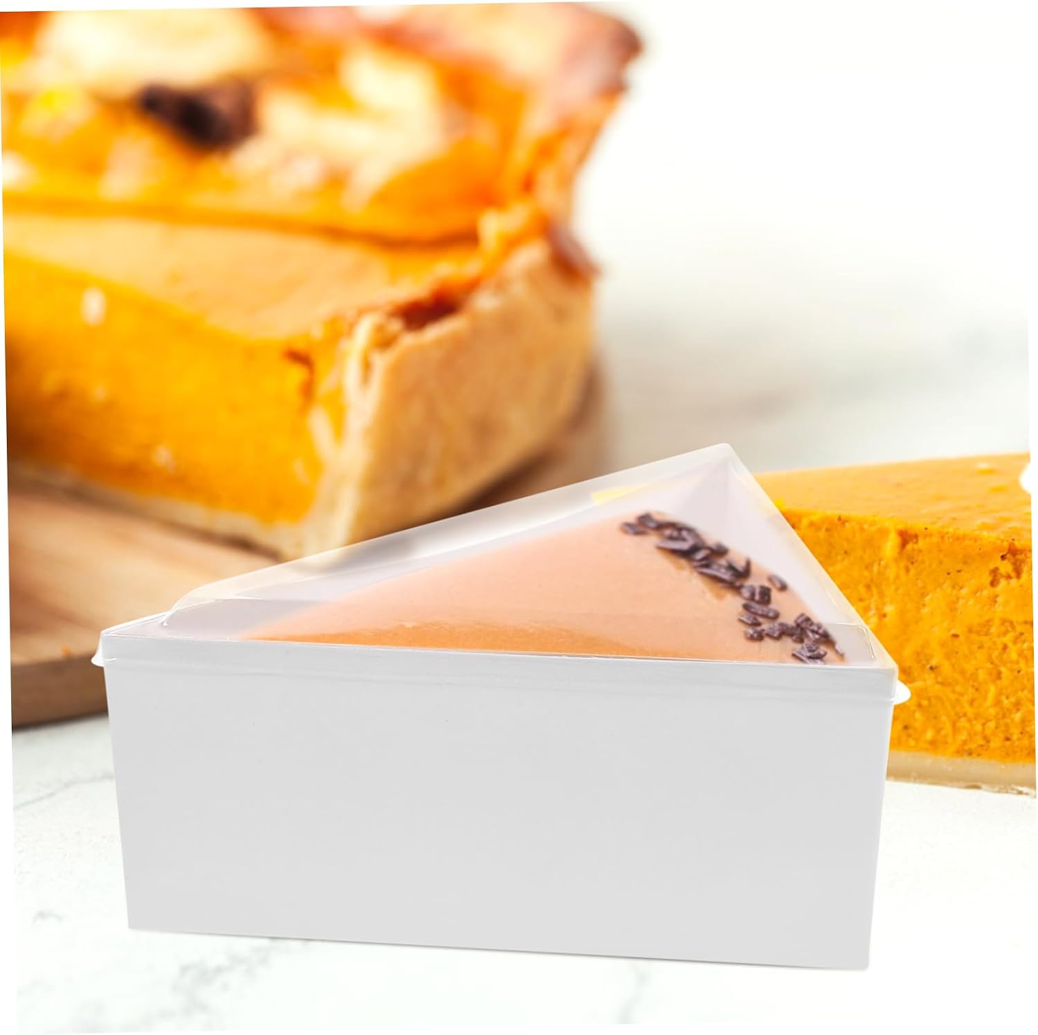 50sets Triangle Cake Pizza Box Lid Mousse Box for Bakery Party Supplies