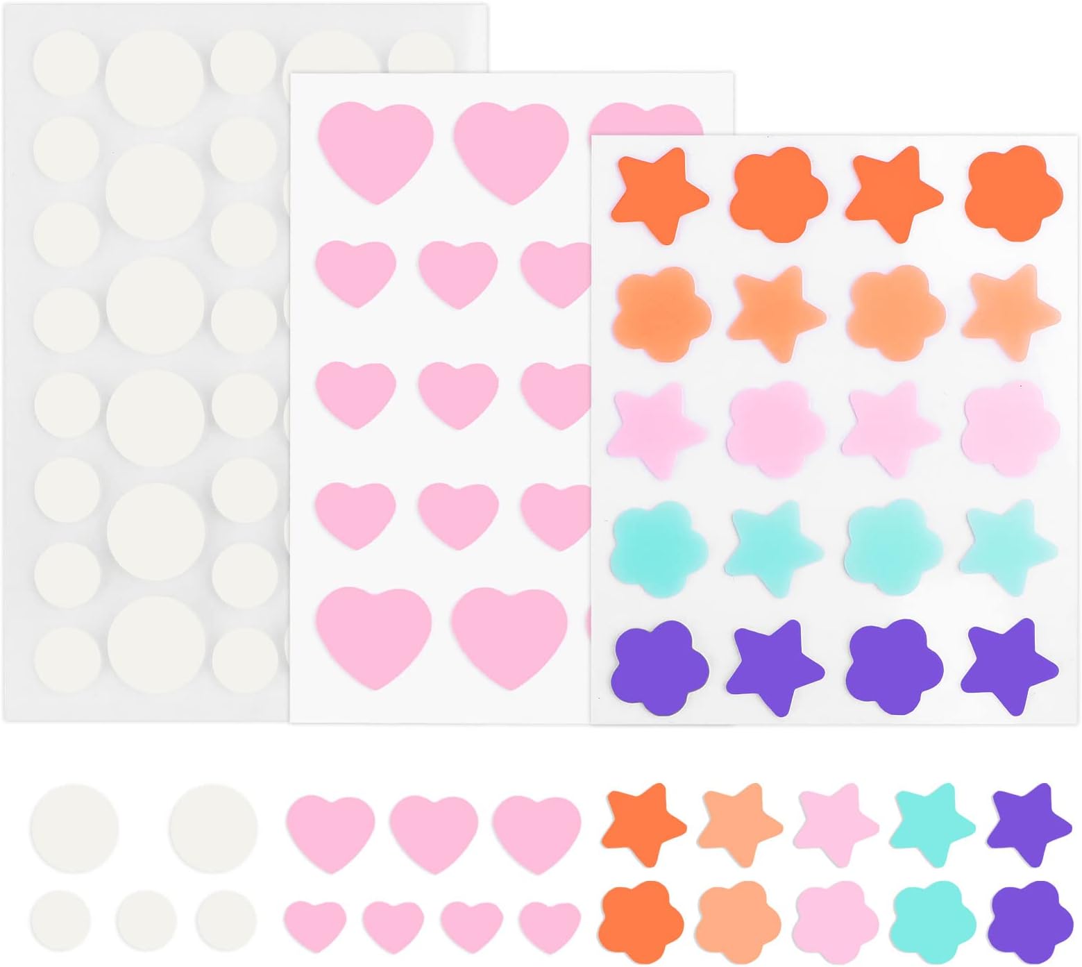 148 Pimple Patches, Hydrocolloid Spot Patches, Absorbing Acne Patch, Spot Stickers Acne Treatment for Face Body Blemish Cover Skin Care (Assorted Styles)