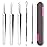 5pcs Blackhead Remover Tweezers Pimple Popper Tool Kit, Precision Acne Needle Comedone Blackhead Tweezers Extractor Removal Whitehead Popping Zit for Nose Face Skin Blemish Extractor Tool - Glossy