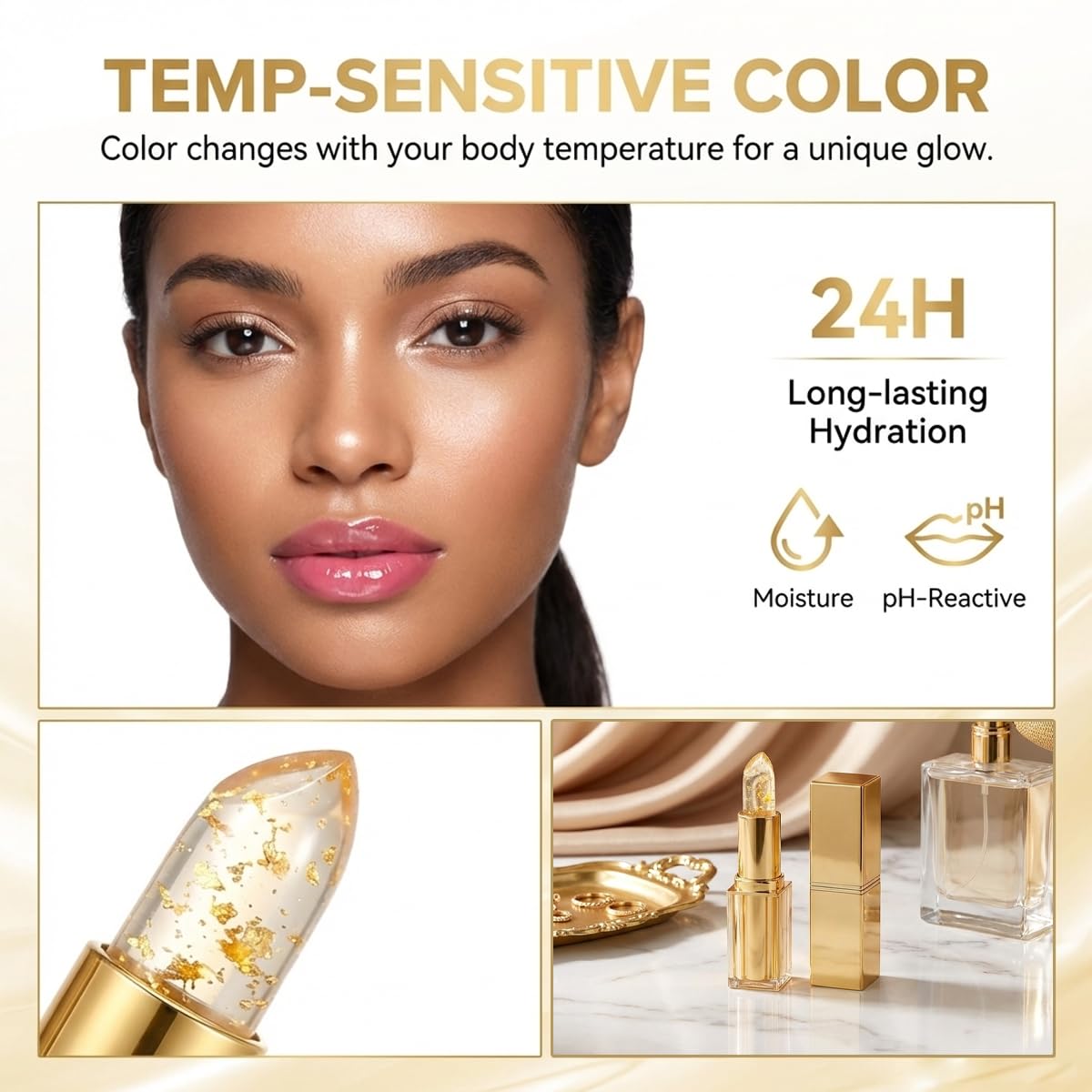 Aiwejay PH Color Changing Lipstick, 2 Pcs Skin-Adaptive Long Lasting Moisturizing Lip Balm, Magic Temperature Color Shift Tinted Lip Glow for All Ages & Older Women — view 7