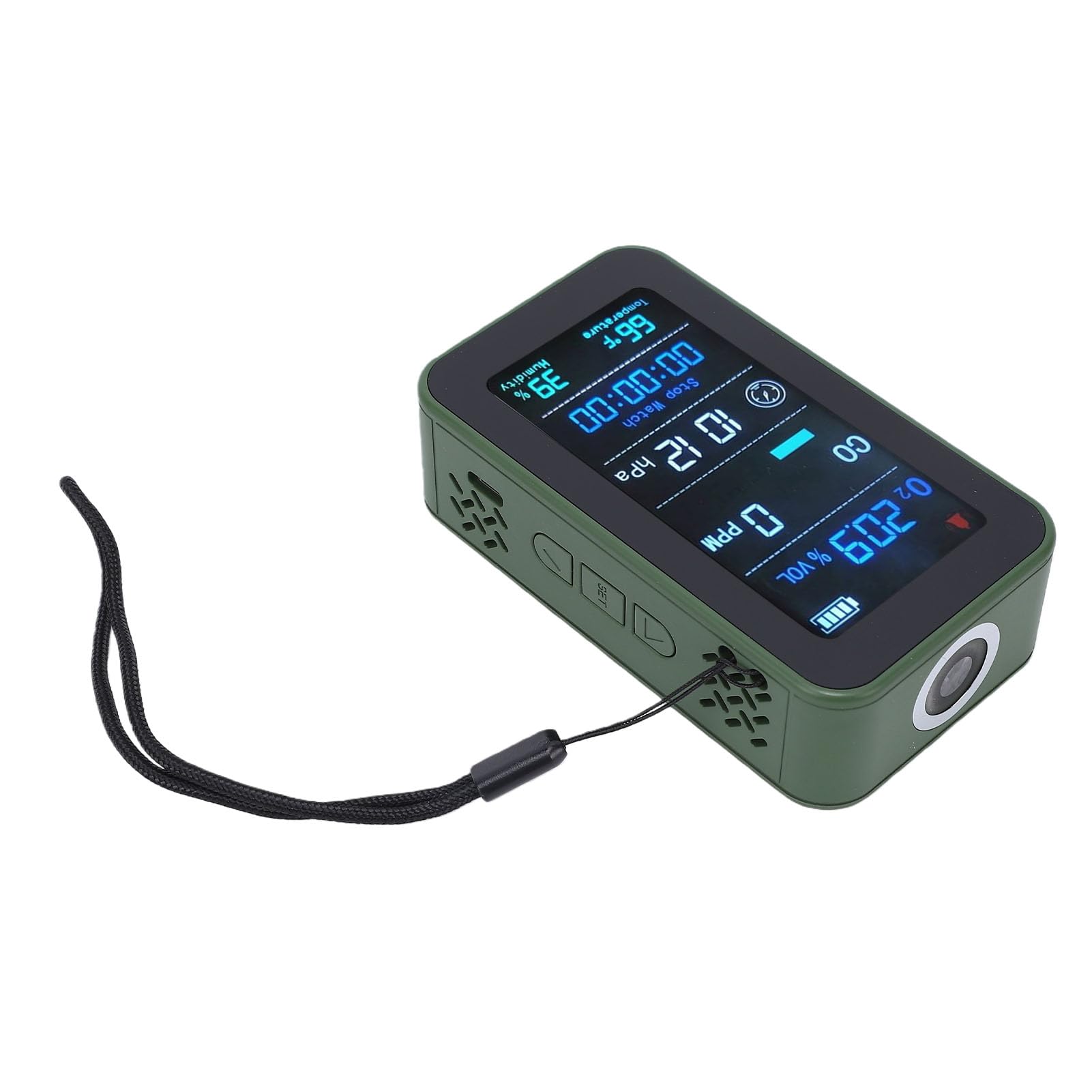 Keenso Detector de Oxígeno Compacto y Monitor de Humedad con Linterna y Cronómetro, Ideal para Acampar Viajar