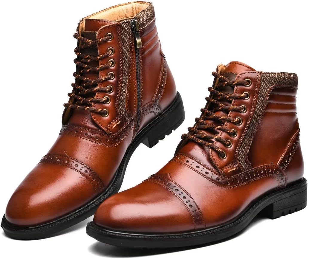 Arkbird Dress Boots, Stylish and Comfort Leather Oxfords Chelsea Ankle Boot with Zipper