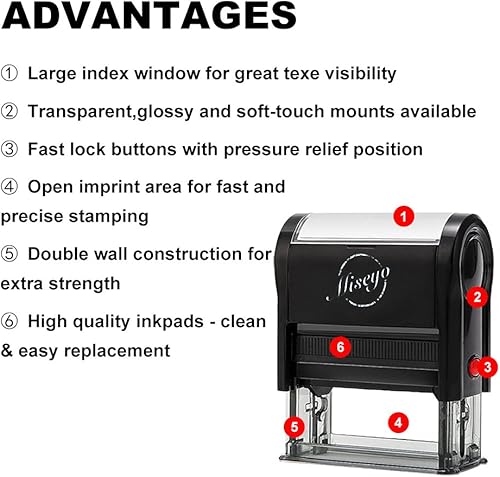 Miniatura 4 de Miseyo Sello de goma autoentintado para volver al remitente en esta dirección, tinta roja, tamaño grande