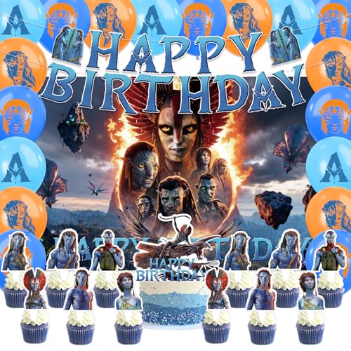 42pcs Avatars Party Supplies Pack IncludesBannerCake TopperBlackdrop Balloons for party supplies (56)