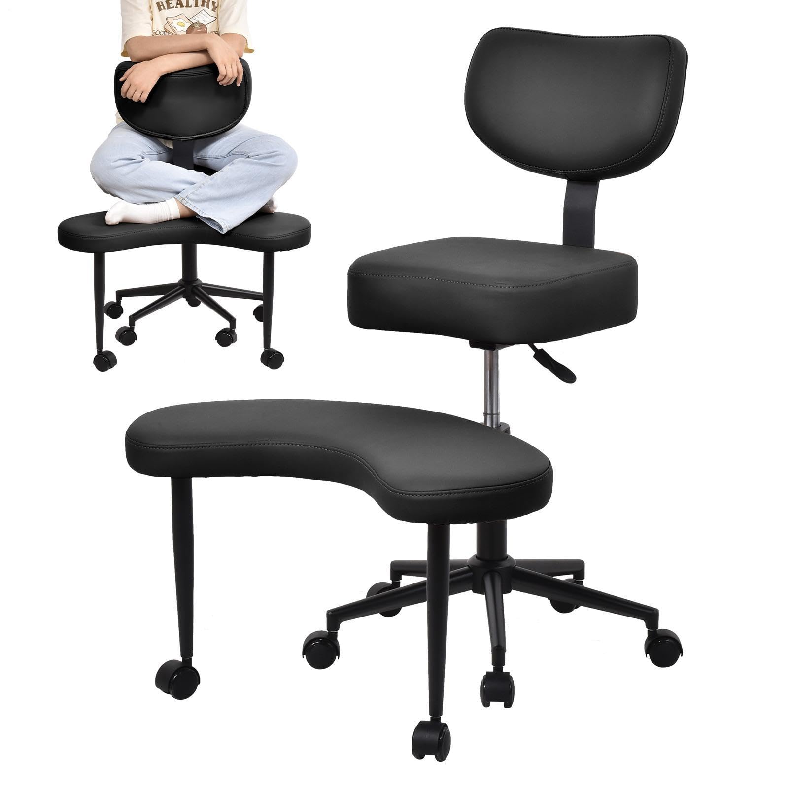 Fauteuil de direction en simili cuir noir élégant pour bureau chic