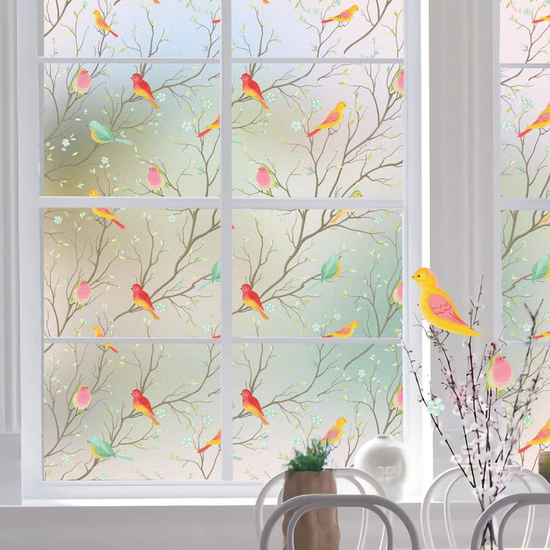 Image of Decorative Glass Film Window Film for Glass Film for Windows Privacy - Bird16 X 36 Inchs