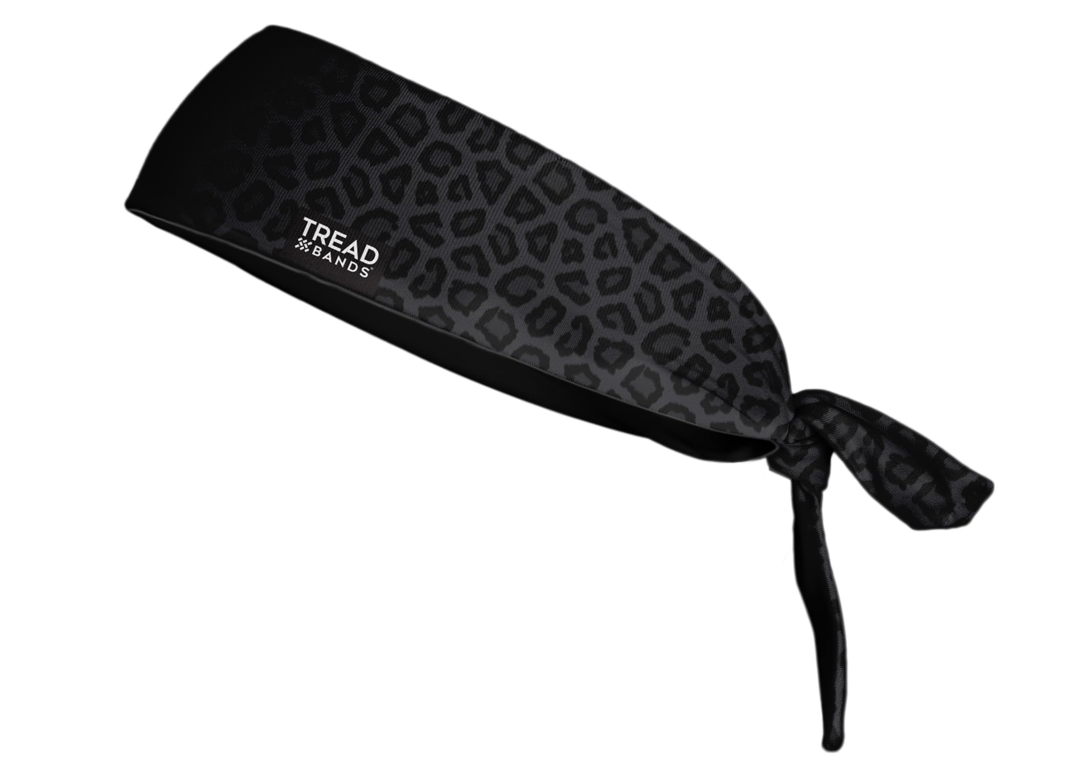 TreadBands All Terrain Tieback Non Slip Headband - Designs (Design Black Leopard)-image-44