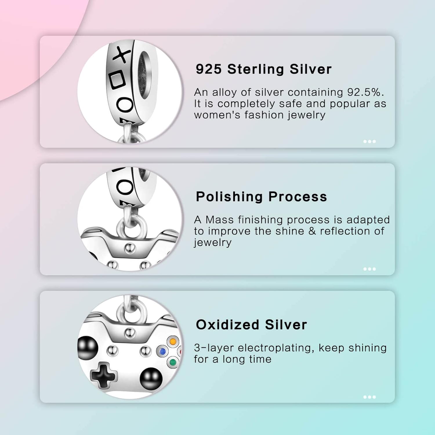 LUXILLA Family Love Mother Daughter Grandma Charm 925 Sterling Silver fits Bracelets Necklace Pendant Bead Charms Jewelry Gift for Women Family Friends - Image 5